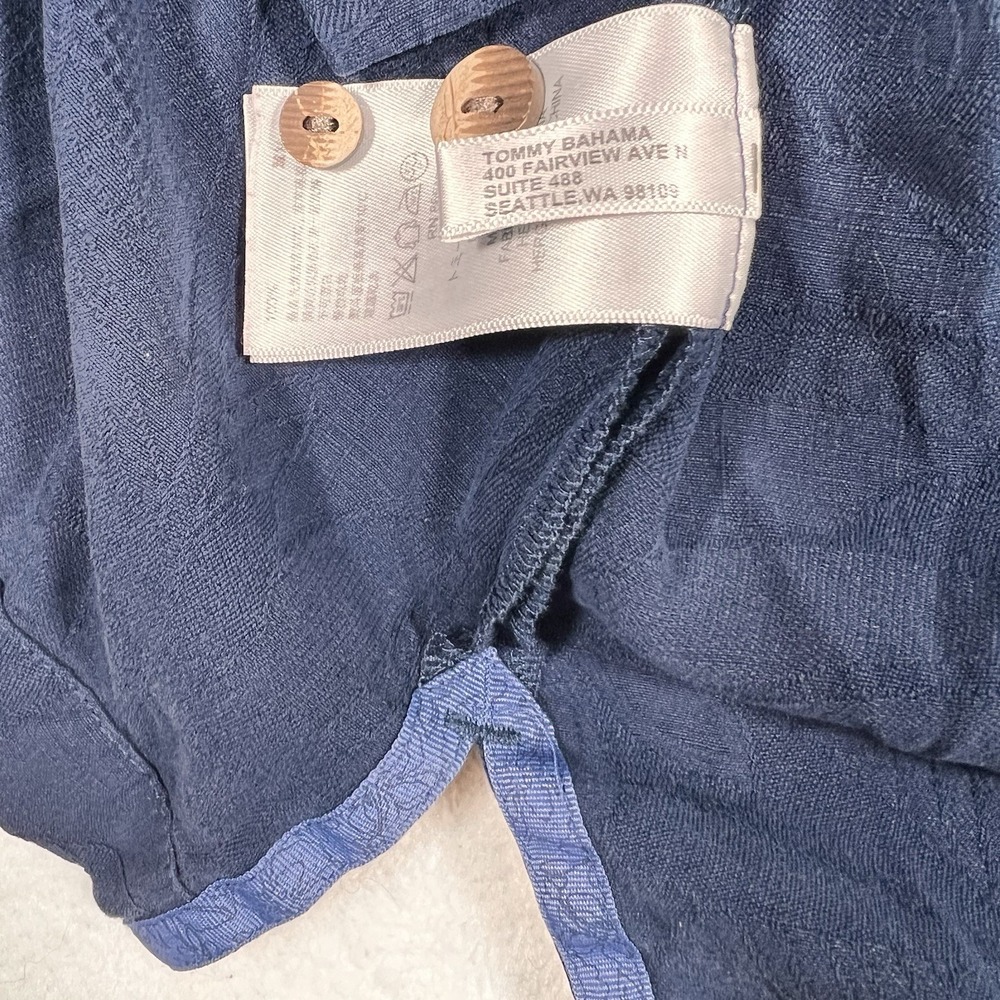 Tommy Bahama Shirt Men 1XLB Blue 100% Silk Floral Hawaiian Camp Beach Summer SS‎ - Picture 6 of 10